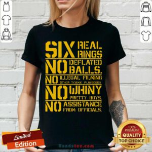 Good Six Real Rings No Deflated Balls No Illegal Filming V-neck - Design by handstee.com