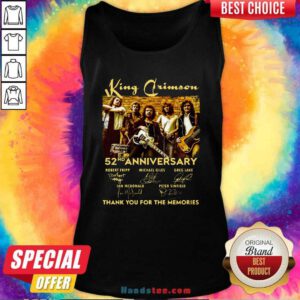 King Crimson 52nd Anniversary Thank You For The Memories Signatures Tank Top - Design by handstee.com
