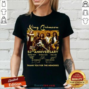 King Crimson 52nd Anniversary Thank You For The Memories Signatures V-neck - Design by handstee.com