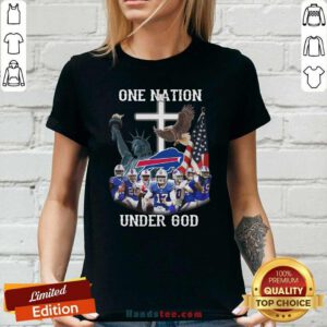 Nice Buffalo Bills One Nation Under God American Flag V-neck - Design by handstee.com