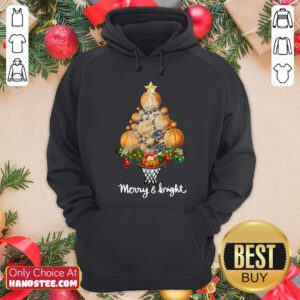 Nice Good Volleyball Merry And Bright Christmas Tree Hoodie - Design by handstee.com