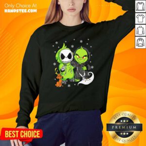 Jack Skellington And The Grinch Halloween Sweatshirt- Design By Handstee.com