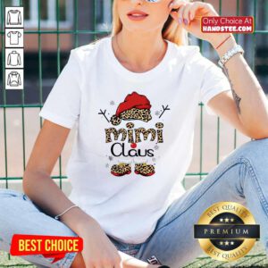 Leopard Mimi Claus Ugly Christmas V-neck- Design By Handstee.com