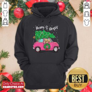 Nice Merry And Bright Pitbull Dog Ugly Christmas Hoodie - Design by handstee.com