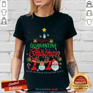 Merry Quarantine Christmas 2020 Pajamas Family Matching Xmas V-neck- Design By Handstee.com