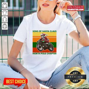 Nice Motorcycle Sons Of Santa Claus North Pole Chapter Christmas V-neck - Design by handstee.com