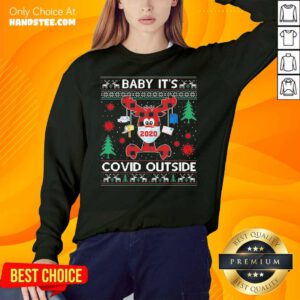 Reindeer Face Mask 2020 Baby It’s Covid Outside Ugly Christmas Sweatshirt- Design By Handstee.com