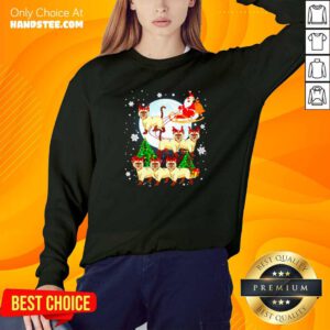 Nice Santa Claus riding Siamese Reindeer Merry Christmas Sweatshirt- Design by handstee.com