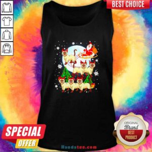Nice Santa Claus riding Siamese Reindeer Merry Christmas Tank Top- Design by handstee.com