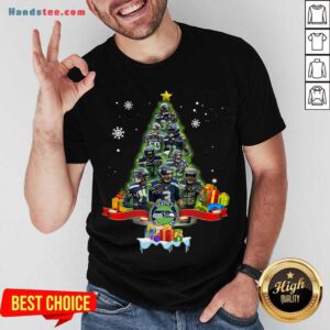 Seattle Seahawks Player Signatures Christmas Tree Shirt- Design By Handstee.com