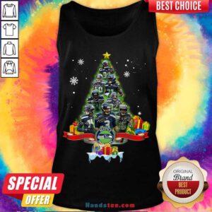 Seattle Seahawks Player Signatures Christmas Tree Tank-Top- Design By Handstee.com
