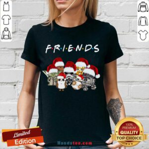 Star Wars Darth Vader Baby Yoda And Friends Christmas Long Sleeve V-neck- Design By Handstee.com