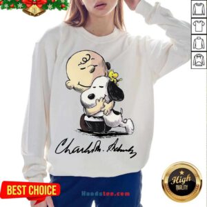 The Peanuts Snoopy Hug Charlie Brown And Woodstock Signature Sweatshirt- Design By Handstee.com