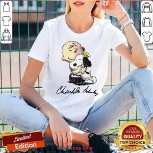 The Peanuts Snoopy Hug Charlie Brown And Woodstock Signature V-neck- Design By Handstee.com