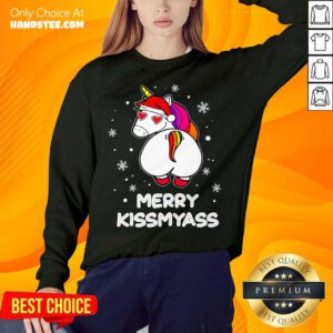 Unicorn Merry Kissmyass Ugly Christmas Sweatshirt- Design By Handstee.com