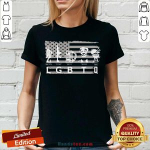 Official American Flag Liberty Guns Beer Trump BBQ V-neck- Design by handstee.com
