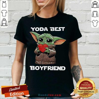 Official Baby Yoda Hug Heart Best Boyfriend V-neck - Design by handstee.com