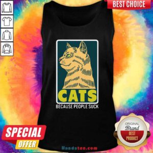 Official Cats Because People Suck Tank Top- Design by handstee.com