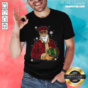 Cool Santa Police Officer Giving Gift On Xmas Shirt- Design By Handstee.com