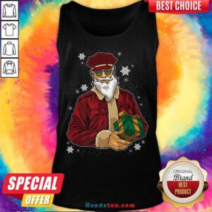 Cool Santa Police Officer Giving Gift On Xmas Tank-Top- Design By Handstee.com