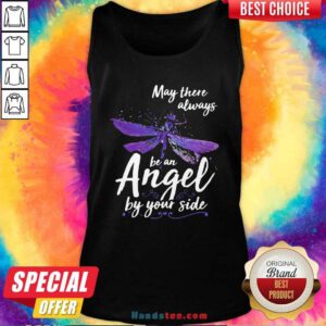 Official Dragonfly May There Always Be An Angel By Your Side Tank Top - Design by handstee.com
