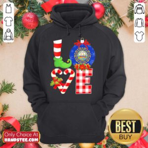 Elf Love Seal Of The State Of Hampshire 1776 Christmas Hoodie- Design By Handstee.com