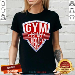 Gym Is My Therapy V-neck- Design By Handstee.com