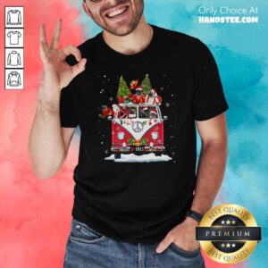 Hippie Dog And Santa I Love Merry Christmas Shirt- Design By Handstee.com