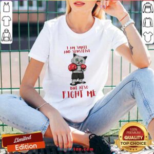 I Am Small And Sensitive But Also Fight Me Cat Boxing V-neck- Design By Handstee.com