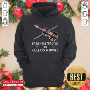 Official Music Violin Easily Distracted By Cellos And Books Hoodie - Design by handstee.com