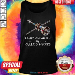 Official Music Violin Easily Distracted By Cellos And Books Tank Top - Design by handstee.com