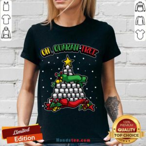 Oh Quaran-Tree Christmas Gift Idea V-neck- Design By Handstee.com