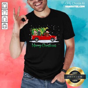 Poodle Red Car Truck Christmas Tree Funny Santa Xmas Dog Shirt- Design By Handstee.com