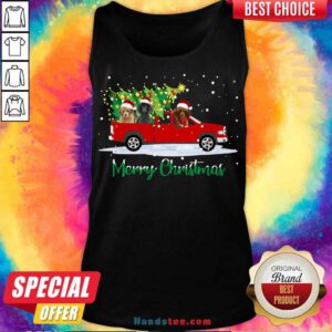 Poodle Red Car Truck Christmas Tree Funny Santa Xmas Dog Tank-Top- Design By Handstee.com
