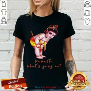 Official Spiritual Hindu God Krishna Meditation V-neck- Design by handstee.com