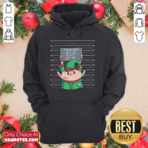 Elf Mugshot Funny Christmas Elves Police Officer Policemen Hoodie- Design By Handstee.com