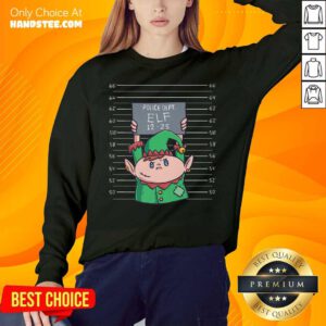 Elf Mugshot Funny Christmas Elves Police Officer Policemen Sweatshirt- Design By Handstee.com