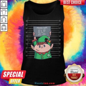 Elf Mugshot Funny Christmas Elves Police Officer Policemen Tank-Top- Design By Handstee.com