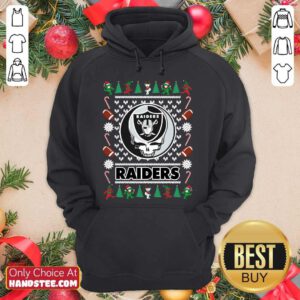 Las Vegas Raiders Grateful Dead Ugly Christmas Hoodie- Design By Handstee.com