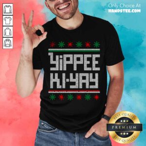Yippee Ki Yay Funny Christmas Cross Stitch Pullover Shirt- Design By Handstee.com