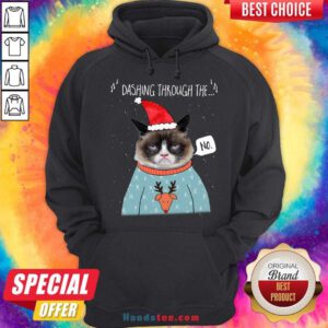 Cat Santa Dashing Through The No Merry Christmas Hoodie- Design By Handstee.com