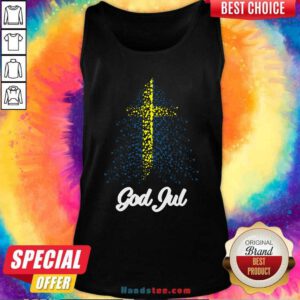 God Jul Sweden Flag Tree Tank-Top- Design By Handstee.com