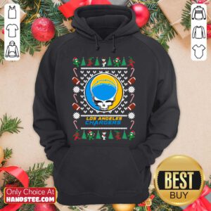 Los Angeles Chargers Grateful Dead Ugly Christmas Hoodie- Design By Handstee.com