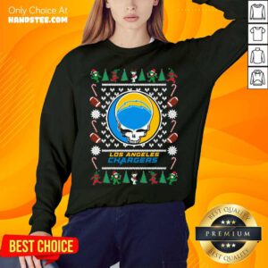 Los Angeles Chargers Grateful Dead Ugly Christmas Sweatshirt- Design By Handstee.com