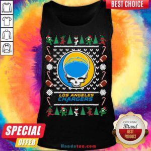 Los Angeles Chargers Grateful Dead Ugly Christmas Tank-Top- Design By Handstee.com