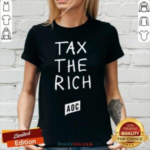 Premium Aoc Tax The Rich V-neck - Design by handstee.com
