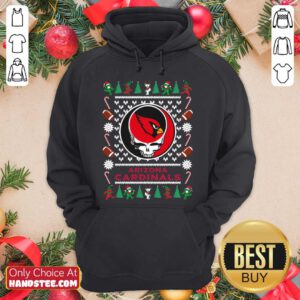 Arizona Cardinals Grateful Dead Ugly Christmas Hoodie- Design By Handstee.com