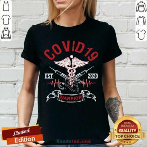 Premium Covid 19 Esr 2020 Warrior V-neck - Design by handstee.com