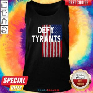 Premium Defy Tyrants American Flag For Freedom And Liberty Tank Top - Design by handstee.com