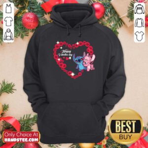 Premium Disney Stitch And Lilo Happy Valentine Day Hoodie - Design by handstee.com